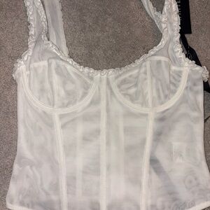 White fox  Corset  Top